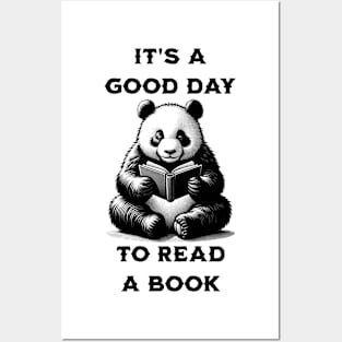 It's a good day to read a book animal panda Posters and Art